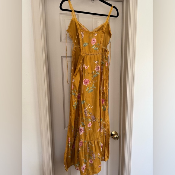 Golden Yellow Floral Wedding Guest Dress Small - Picture 15 of 16
